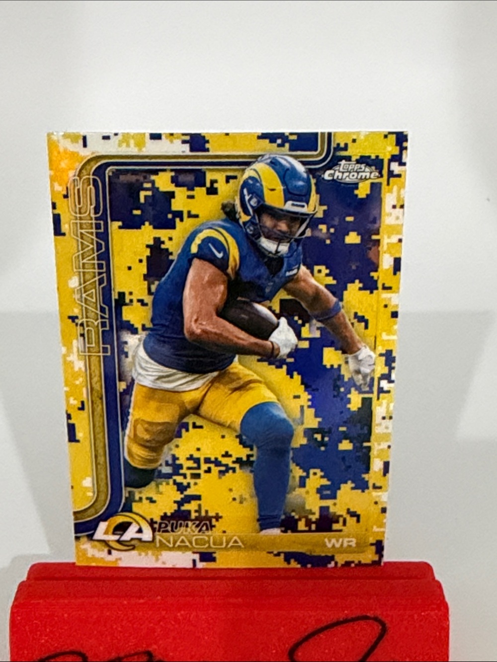 2025 Topps Chrome Puka Nacua - Team Camo Variation SP Card #166